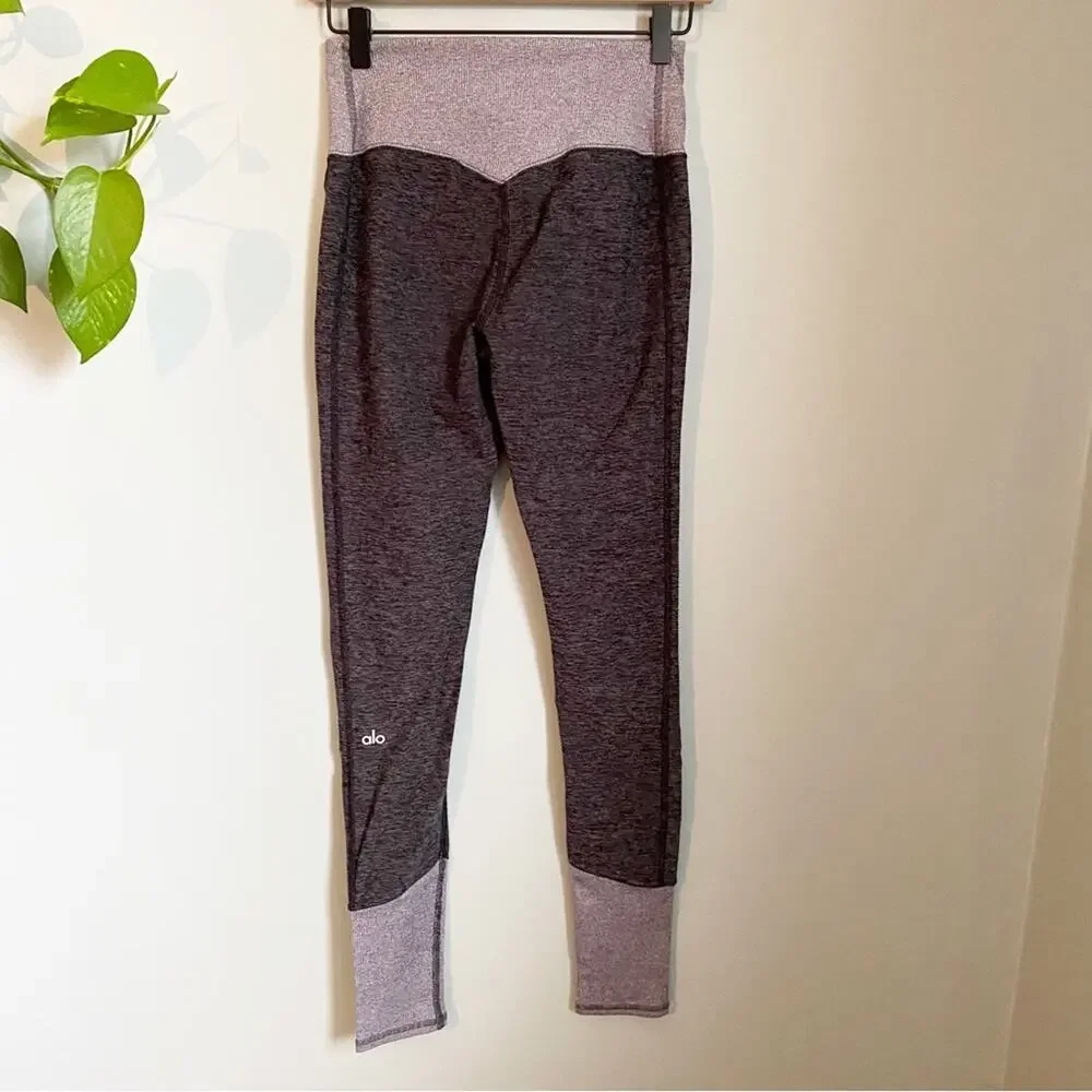 alo Ribbed Waist Long Workout Leggings